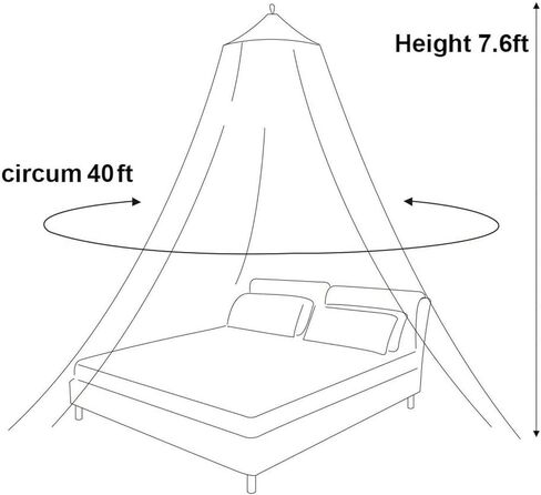 LIULDASHUN Mosquito Net Bed Canopy for Girls, Round Dome Hanging Mosquito Net Summer for Home Travel for Baby Kid Bedroom, Elegent Princess Mesh Bed Netting Canopy (Pink) in Kuwait