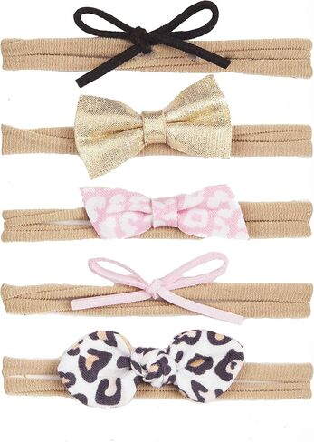 Mud Pie Baby Girls' Small Leather Bow Set, Multi, One Size, Multi, One Size in Kuwait