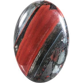 Rockcloud Polished Africa Bloodstone Palm Stone, Oval Worry Stone for Anxiety Stress Relief Home Office Table Decoration