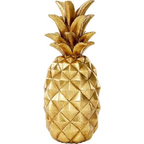 Deco 79 Polystone Fruit Decorative Sculpture Pineapple Home Decor Statue, Accent Figurine 6" x 6" x 14", Gold