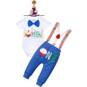 IMEKIS طفل رضيع الصيد 1st عيد ميلاد الزي كعكة سحق ربطة عنق رومبير + السراويل الطويلة + الحمالات + قبعة صورة تبادل لاطلاق النار الخريف الملابس