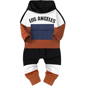 ملابس الأولاد الصغار 5t ملابس الأولاد ملابس الأولاد مقاس 6 كتلة الألوان هوديي بأكمام طويلة سويت شيرت Sweatpants بدلة رياضية للأطفال الصغار ملابس الخريف ملابس الشتاء للأطفال الصغار باللون البرتقالي in Kuwait