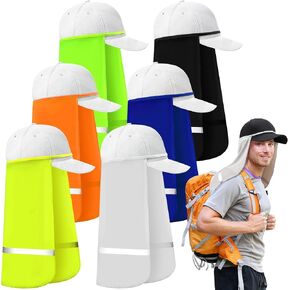 Janmercy 6 Pcs Reflective Sun Protection Neck Drape UV Hat Drape Face Cover for Women Men Outdoor Sports in Kuwait