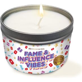 Magnificent 101 Energy Cleanse Vibes 6-oz. Candle in Tin Holder; 100% Natural Soy Wax with Sage & Palo Santo Essential Oils for Aromatherapy, Smudging, Meditation, Home Energy Cleansing; Great Gift