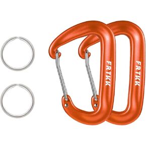 2 قطعة مشابك حلقة تسلق، 12 كيلو نيوتن (2697 رطل) مشبك حلقة تسلق عالي التحمل، 3 بوصات من الألومنيوم على شكل حلقة على شكل حرف D مع 2 حلقة مفاتيح خطاف سلسلة مفاتيح للتخييم والتنزه سيرًا على الأقدام وقفل مقود الكلب in Kuwait