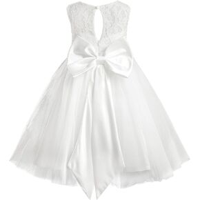 فستان TENTIDE مزين بالزهور للأطفال البنات من التول للأطفال الصغار توتو بدون أكمام مع فيونكة للأميرة وحفلات الزفاف ووصيفة العروس من عمر 0 ​​إلى 24 شهرًا in Kuwait