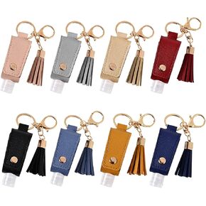 مايبين 8 قطع 30 مل معقم اليدين الجلدية، حامل سلسلة مفاتيح، حافظات زجاجات حامل، حاويات ضغط بغطاء قلاب، حاملات زجاجات فارغة لتعقيم اليدين لللوشن والصابون السائل والشامبو والسوائل، متعددة الالوان in Kuwait