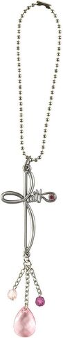 Dicksons Faith Cross Pink and Silver Tone 8 x 4 Inch Zinc Alloy Metal Auto Dangle Hanging Ornament in Saudi Arabia