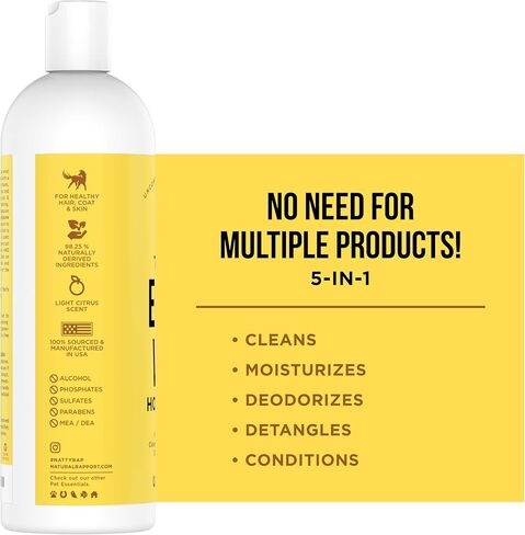 شامبو وبلسم حصان رابورت الطبيعي - الغسول الوحيد الذي تحتاجه الخيول - معالجة كاملة لعرف وذيل الخيول، شامبو/بلسم الحصان (16 أونصة سائلة) in Kuwait