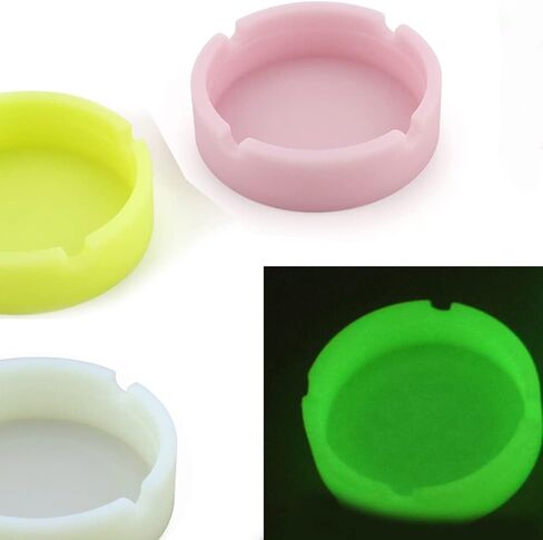 طفاية سجائر من السيليكون من 3 قطع، منفضة سجائر مضيئة من السيليكون غير قابلة للكسر وقابلة للغسل للاستخدام الخارجي والمطعم والداخلي والمزيد in Kuwait