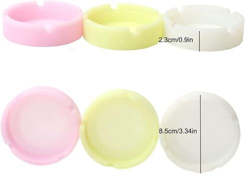 طفاية سجائر من السيليكون من 3 قطع، منفضة سجائر مضيئة من السيليكون غير قابلة للكسر وقابلة للغسل للاستخدام الخارجي والمطعم والداخلي والمزيد in Kuwait