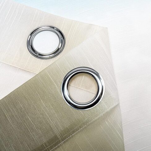 FY FIBER HOUSE Gold Sheer Curtains 84 inches Long Grommet Modern Linen Look Semi Transparent Voile Drapes for Living Room 52Wx84L Inch Set of 2 Panels in Kuwait