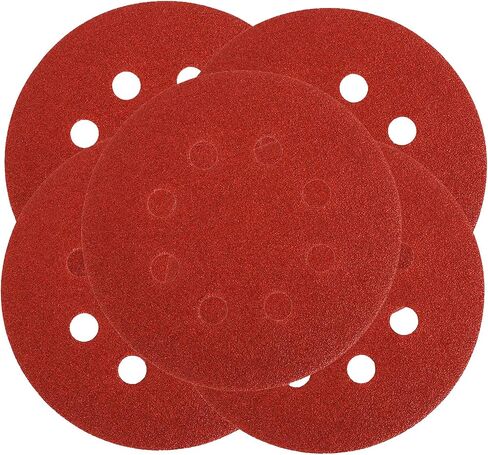 HIFROM 60 Pieces 80 Grit Sandpaper Assortment, 5 Inch Hook and Loop 8 Holes Sanding Discs for Random Orbital Sander Grinder Pads,use for polished metal, wood, jade in Saudi Arabia