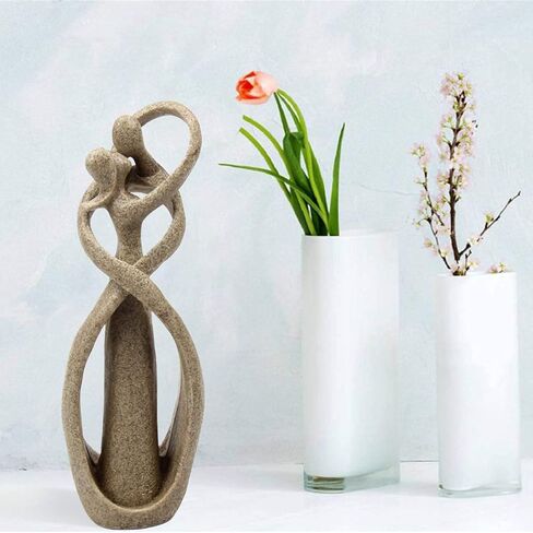 Mochiglory الحجر الرملي عاشق عناق التقبيل نمط اليدوية مجردة الفن تمثال الحجر الرملي تمثال الحرف ل هدية الزفاف ديكور سطح المكتب in Kuwait