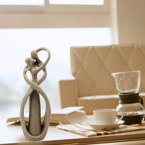 Mochiglory الحجر الرملي عاشق عناق التقبيل نمط اليدوية مجردة الفن تمثال الحجر الرملي تمثال الحرف ل هدية الزفاف ديكور سطح المكتب in Kuwait