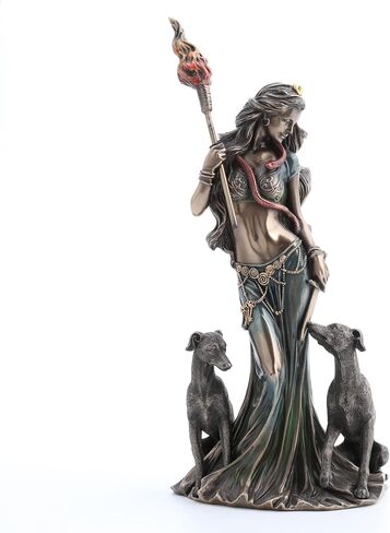 Veronese Design 13 3/8 Inch Hecate Greek Goddess of Magic with her Hounds Cold Cast Resin Sculpture Bronze Finish in Kuwait