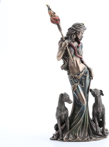 Veronese Design 13 3/8 Inch Hecate Greek Goddess of Magic with her Hounds Cold Cast Resin Sculpture Bronze Finish in Kuwait