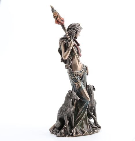 Veronese Design 13 3/8 Inch Hecate Greek Goddess of Magic with her Hounds Cold Cast Resin Sculpture Bronze Finish in Kuwait