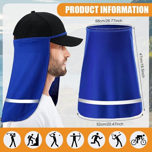 Janmercy 6 Pcs Reflective Sun Protection Neck Drape UV Hat Drape Face Cover for Women Men Outdoor Sports in Saudi Arabia