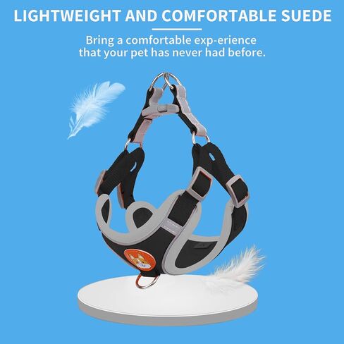 سرج للكلاب الصغيرة، سرج قابل للتعديل للكلاب بدون سحب للكلاب الصغيرة، مجموعة صدرية ومقود للكلاب الصغيرة عاكسة من القماش مع مشبكين للمقود (وردي، صغير) in Kuwait