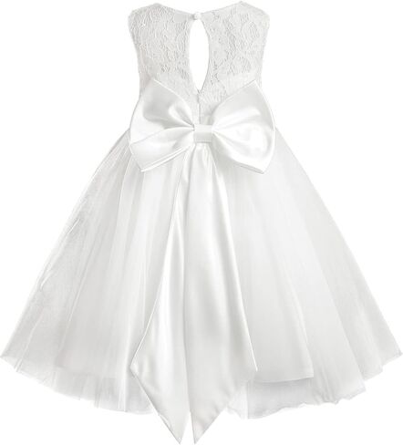 فستان TENTIDE مزين بالزهور للأطفال البنات من التول للأطفال الصغار توتو بدون أكمام مع فيونكة للأميرة وحفلات الزفاف ووصيفة العروس من عمر 0 ​​إلى 24 شهرًا in Kuwait