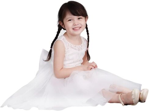 فستان TENTIDE مزين بالزهور للأطفال البنات من التول للأطفال الصغار توتو بدون أكمام مع فيونكة للأميرة وحفلات الزفاف ووصيفة العروس من عمر 0 ​​إلى 24 شهرًا in Kuwait