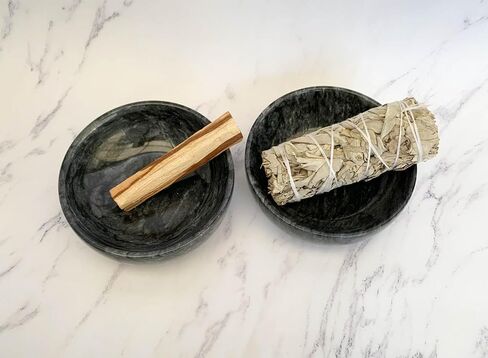 Daszui Marble Incense Holder，9 Incense Holes and Marble Black Gourd Incense Holder, Meditation Beautiful Natural Marble Incense Burner, Easy to Catch All The Incense Ashes in Kuwait