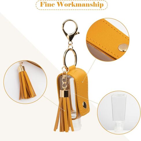 مايبين 8 قطع 30 مل معقم اليدين الجلدية، حامل سلسلة مفاتيح، حافظات زجاجات حامل، حاويات ضغط بغطاء قلاب، حاملات زجاجات فارغة لتعقيم اليدين لللوشن والصابون السائل والشامبو والسوائل، متعددة الالوان in Kuwait