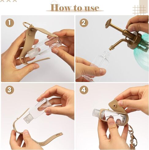 مايبين 8 قطع 30 مل معقم اليدين الجلدية، حامل سلسلة مفاتيح، حافظات زجاجات حامل، حاويات ضغط بغطاء قلاب، حاملات زجاجات فارغة لتعقيم اليدين لللوشن والصابون السائل والشامبو والسوائل، متعددة الالوان in Kuwait