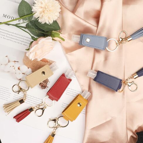 مايبين 8 قطع 30 مل معقم اليدين الجلدية، حامل سلسلة مفاتيح، حافظات زجاجات حامل، حاويات ضغط بغطاء قلاب، حاملات زجاجات فارغة لتعقيم اليدين لللوشن والصابون السائل والشامبو والسوائل، متعددة الالوان in Kuwait