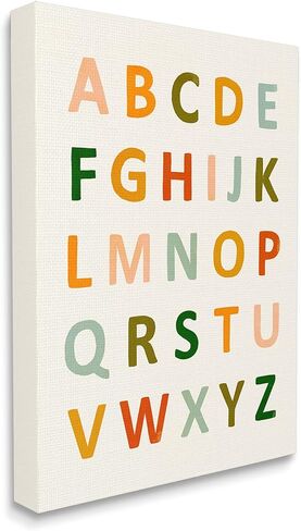 Stupell Industries ABC Letter Chart Soft Terracotta Earth Tone Alphabet, Designed by Victoria Borges Canvas Wall Art, 16 x 20, Multi-Color in Saudi Arabia
