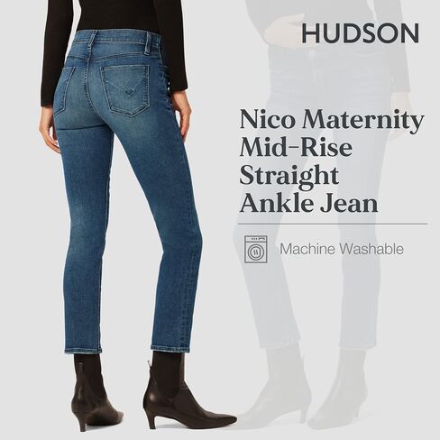 Hudson Jeans Women's Nico Midrise, Straight Ankle Maternity Jean, Head Over Heels, 29 in Saudi Arabia