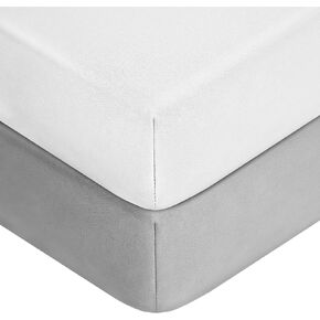 Baby Sheets Fitted Crib Sheet 2 Pack for Standard Crib and Toddler Mattress, Super Soft Microfiber Baby Sheet 28x52x8in(Gray-White) in Kuwait