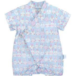 PAUBOLI Baby Kimono Romper Japanese Sakura Cotton Infant Comfy Pajamas 3-24 Months
