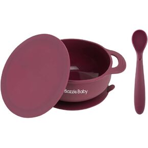 Bazzle Baby Silicone Suction Bowls with Suction Lid and Spoon | 3-piece set | BPA Free Silicone | Perfect for 4-36 Months. in Kuwait