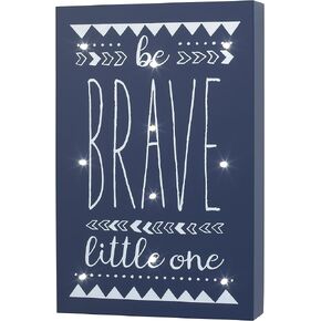 Little Love by NoJo Aztec Lighted Wall Decor, Be Brave Little One, Navy/White in Kuwait