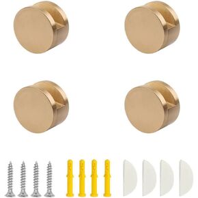 Ackron Mirror Clip Glass Clips Clamps Holder Round Shape Wall-Mounted Mirrors Bracket Bathroom Mirrors Supporting Sheet Nail Dresser Mirror Fixed Fitting for 5-11mm Thick Mirror (4Pcs)