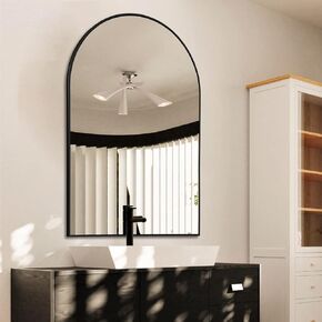 مرآة حائط مقوسة، مرآة حمام مقوسة، مرآة مثبتة على الحائط مقاس 20 × 30 بوصة لمدخل غرفة النوم وغرفة المعيشة in Kuwait