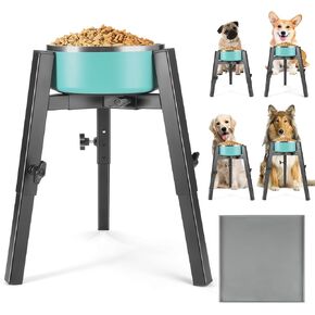 Elevated Dog Bowl Stand,Food Water Holder with Silicone Mat,Adjustable Hight and Size Raised Dog Bowl,Fits 4-8inches Bowls,5 Gear Elevated for Small,Medium and Large Dogs in Kuwait