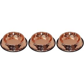 وعاء طعام أنيق مضاد للانزلاق لحيوانك الأليف من بيتسينشالز، مصنوع من الفولاذ المقاوم للصدأ عالي الجودة - برونزي أنيق | صغير، 18 أونصة (عبوتين) in Kuwait