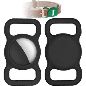 Air Tag Holder for Pets 2 Pack,Air Tag Holder Portable Air Tag Case Cover for air tag dog collar holder,Anti-lost Air Tag Holder for dog collar Cats Backpack and more(2PCS Black) in Kuwait