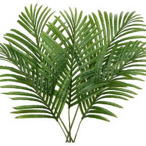 Large Artificial Palm Leaves Palm Fronds Tropical Leaves Areca Palm Branches Palm Leaves with Stem Palm Tree Leaves Faux Palm Leaves for Floral Arrangement Fake Leaves Palm Sunday Decor-Large Leaf