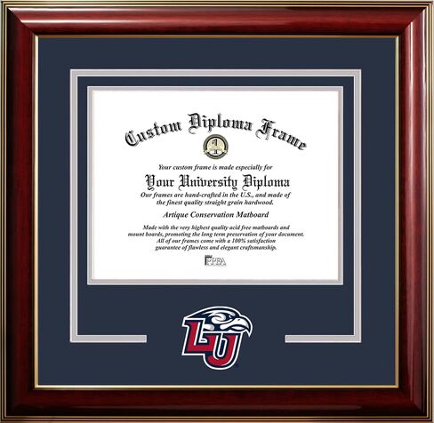 Campus Images Liberty Flames 11w x 8.5h Classic Spirit Logo Diploma Frame, Mahogany in Saudi Arabia