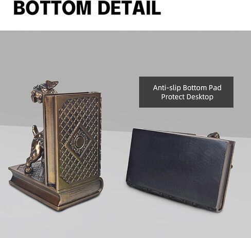 Schnauzer Decorative Bookends, Unique Dog Book Ends to Hold Books Heavy Duty for Office Desk, Vintage Antique Bronze Home Decor, Shelf Decoration, Modern Living Room Decor in Kuwait