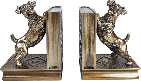 Schnauzer Decorative Bookends, Unique Dog Book Ends to Hold Books Heavy Duty for Office Desk, Vintage Antique Bronze Home Decor, Shelf Decoration, Modern Living Room Decor in Kuwait