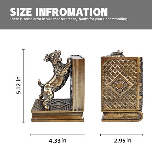 Schnauzer Decorative Bookends, Unique Dog Book Ends to Hold Books Heavy Duty for Office Desk, Vintage Antique Bronze Home Decor, Shelf Decoration, Modern Living Room Decor in Kuwait