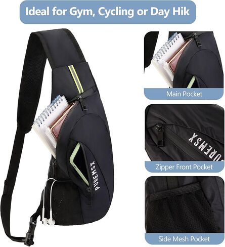 حقيبة ظهر PUREMSX قابلة للطي، حقيبة ظهر كتف للجنسين خفيفة الوزن ومقاومة للماء وقابلة للتعبئة لركوب الدراجات والمشي لمسافات طويلة، أسود in Kuwait