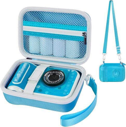حقيبة كاميرا رقمية فورية للأطفال متوافقة مع كاميرا VTech KidiZoom PrintCam/Creator وورق إعادة تعبئة الطباعة الحرارية، حقيبة تخزين محمولة للسفر مع ملحقات وحزام كتف - وردي in Kuwait