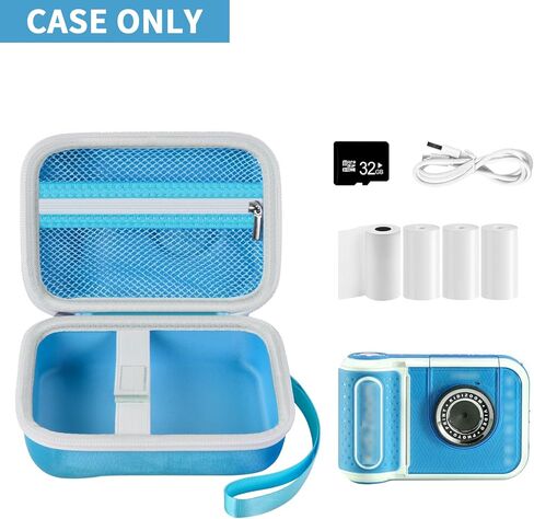 حقيبة كاميرا رقمية فورية للأطفال متوافقة مع كاميرا VTech KidiZoom PrintCam/Creator وورق إعادة تعبئة الطباعة الحرارية، حقيبة تخزين محمولة للسفر مع ملحقات وحزام كتف - وردي in Kuwait