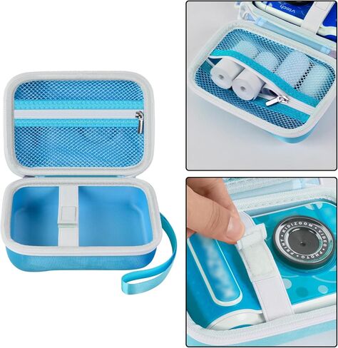 حقيبة كاميرا رقمية فورية للأطفال متوافقة مع كاميرا VTech KidiZoom PrintCam/Creator وورق إعادة تعبئة الطباعة الحرارية، حقيبة تخزين محمولة للسفر مع ملحقات وحزام كتف - وردي in Kuwait